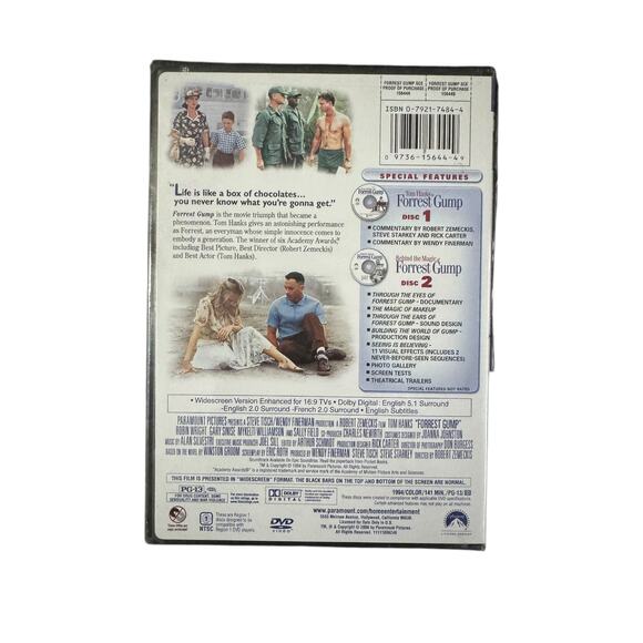 Forrest Gump 1994 Tom Hanks DVD Special Collector's Edition New Sealed - Picture 2 of 2